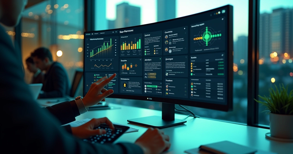 Painel digital mostrando funil de pré-vendas com leads sendo qualificados por IA 