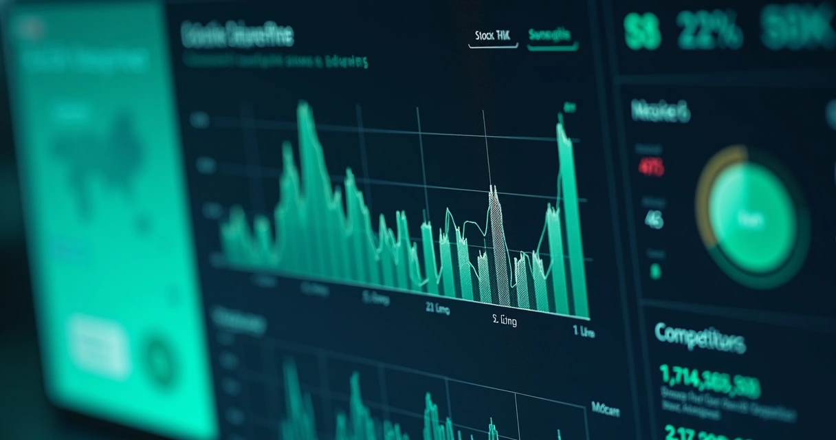 Visão de painel de controle com gráficos e IA ajustando preços