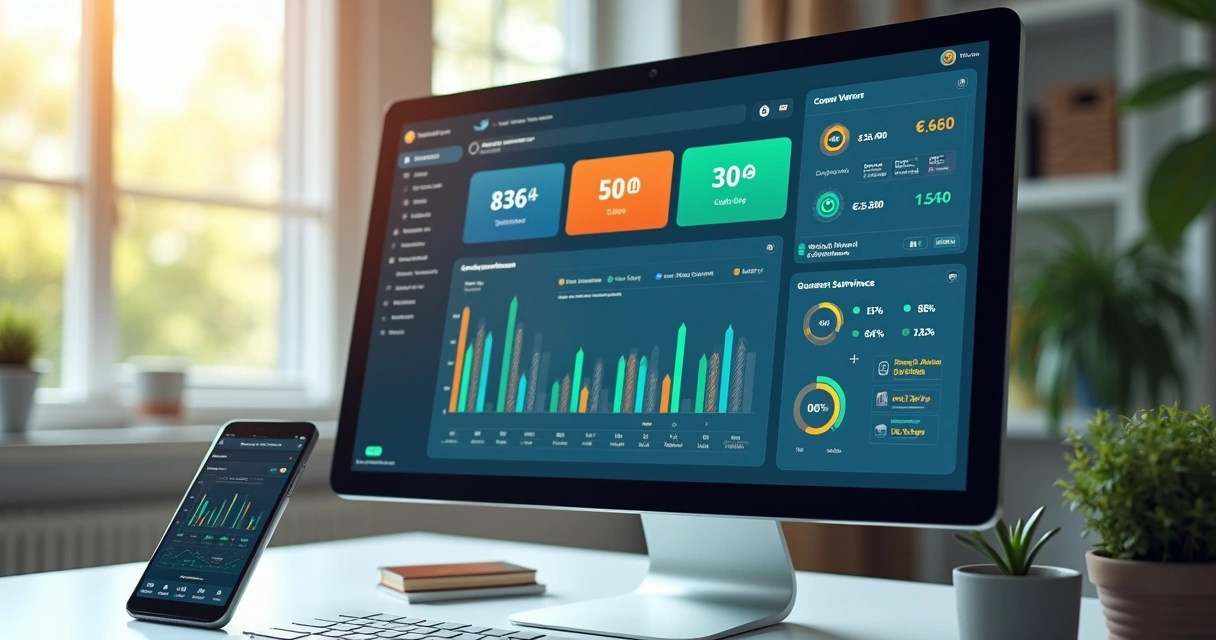 Dashboard moderno de vendas com dados de atendimento por IA no WhatsApp 