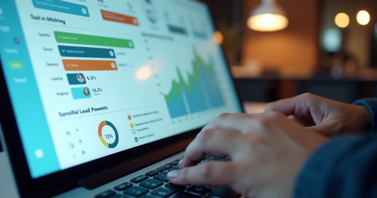 Dashboard com gráficos de vendas, chat de IA e alertas interativos em tela de CRM 