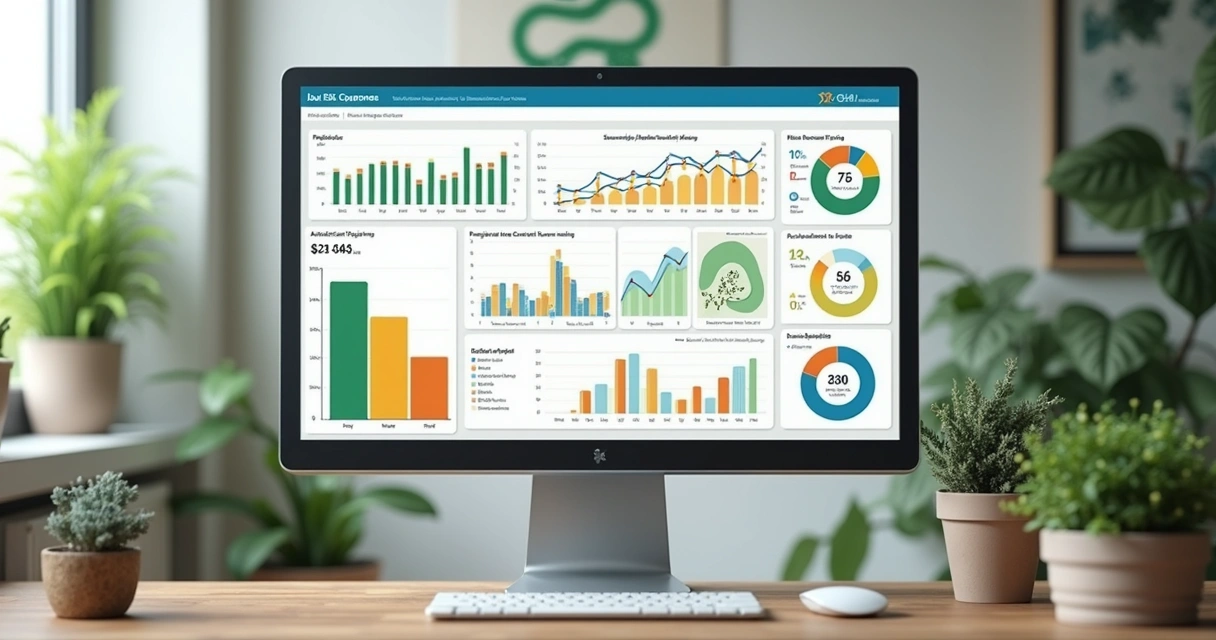 Dashboard digital com gráficos de impacto em projetos LIR