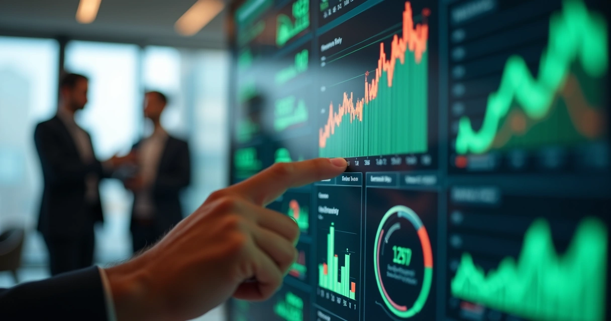 Dashboard financeiro mostrando gráficos de risco de inadimplência 
