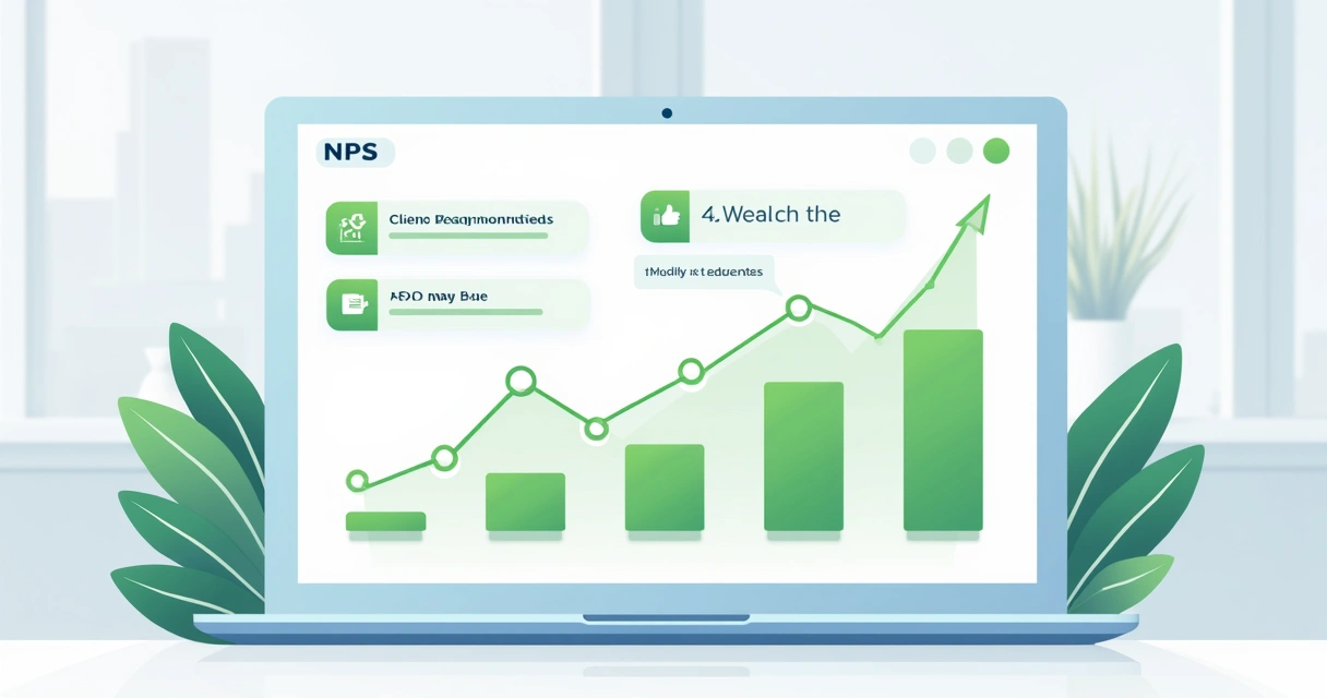 Dashboard mostrando crescimento de indicações e NPS