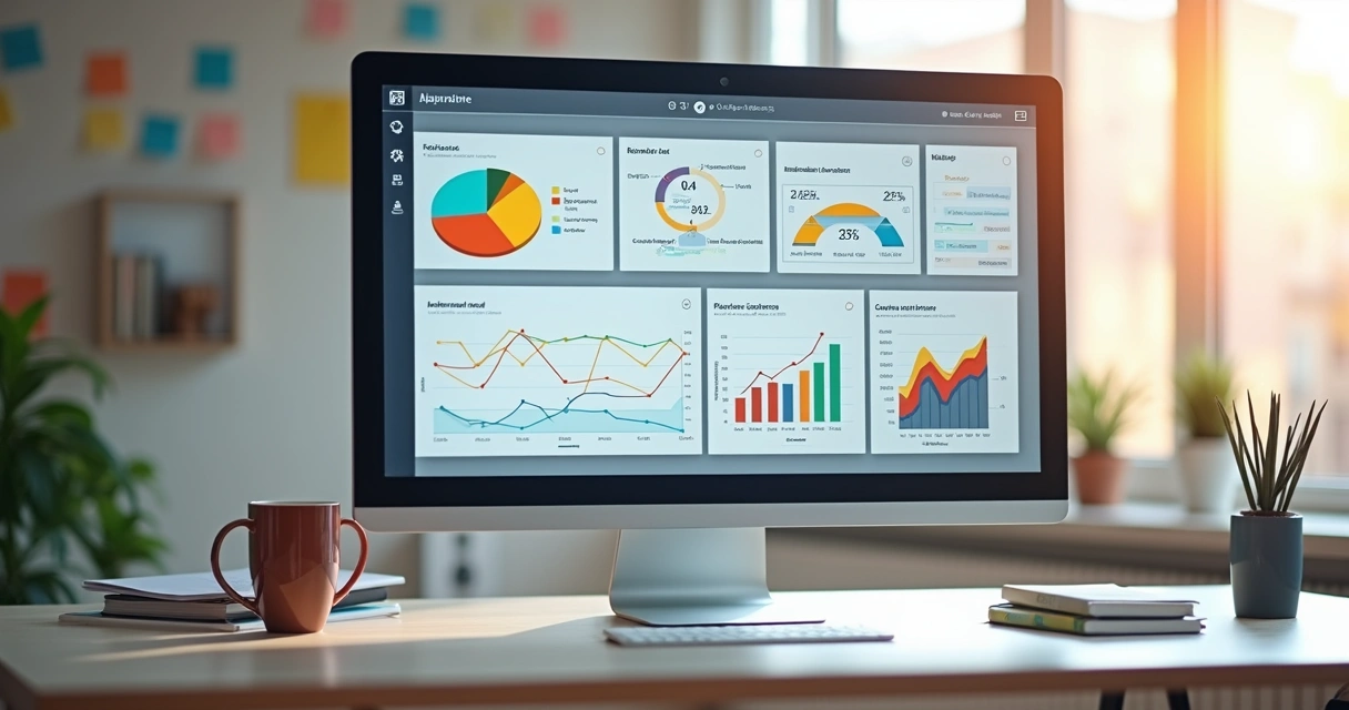 Dashboard com métricas de agência digital