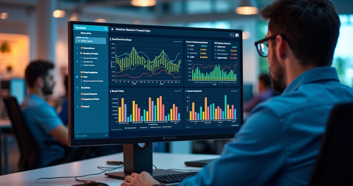 Dashboard colorido exibindo indicadores de burnout 