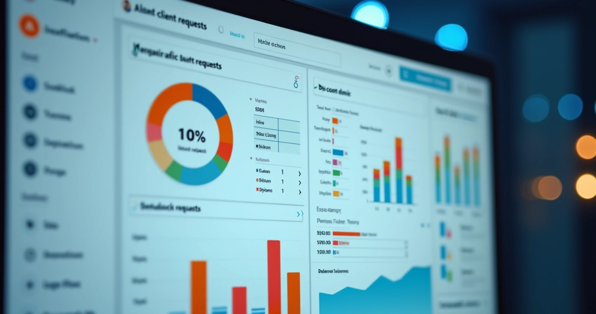 Dashboard com indicadores de clientes e tarefas urgentes