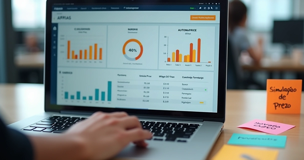 Painel dashboard com indicadores financeiros e preço de produtos 