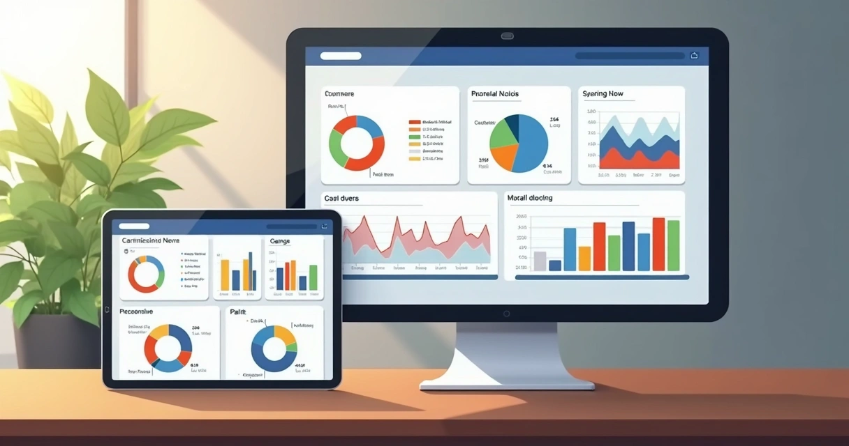 Dashboard exibindo indicadores financeiros de vendas e estoque 
