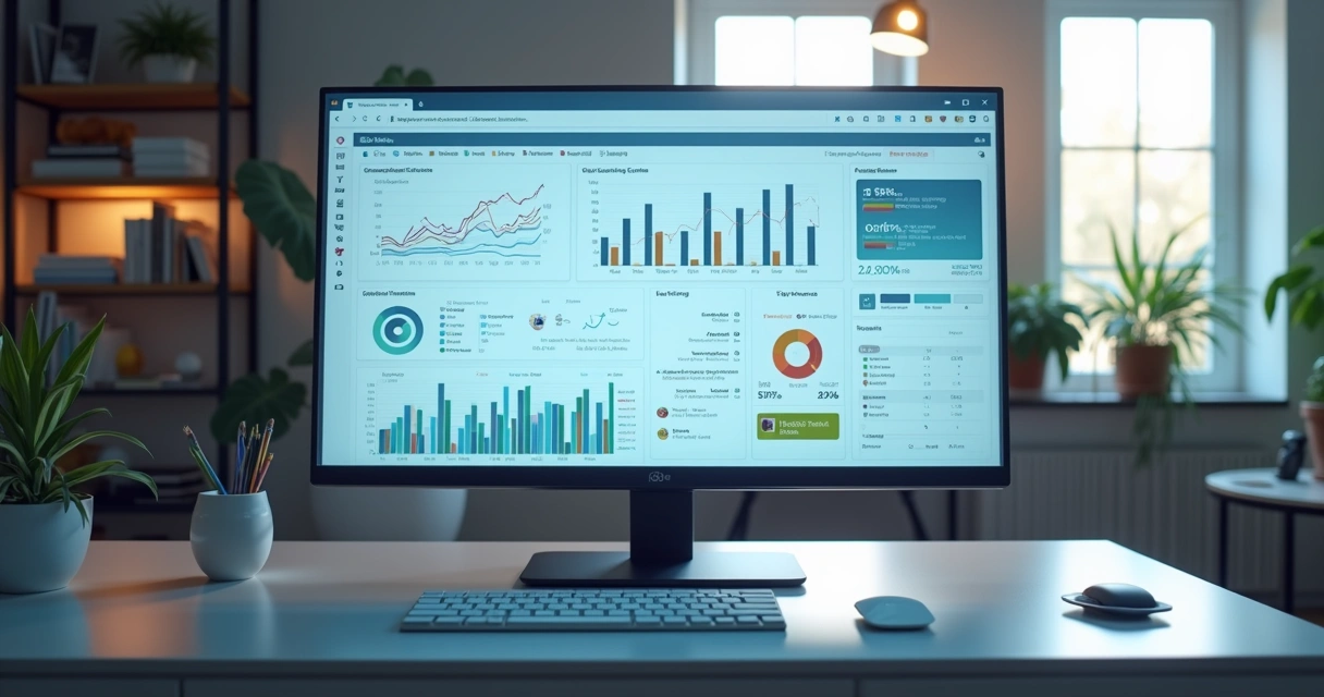 Dashboard de indicadores inteligentes em tela