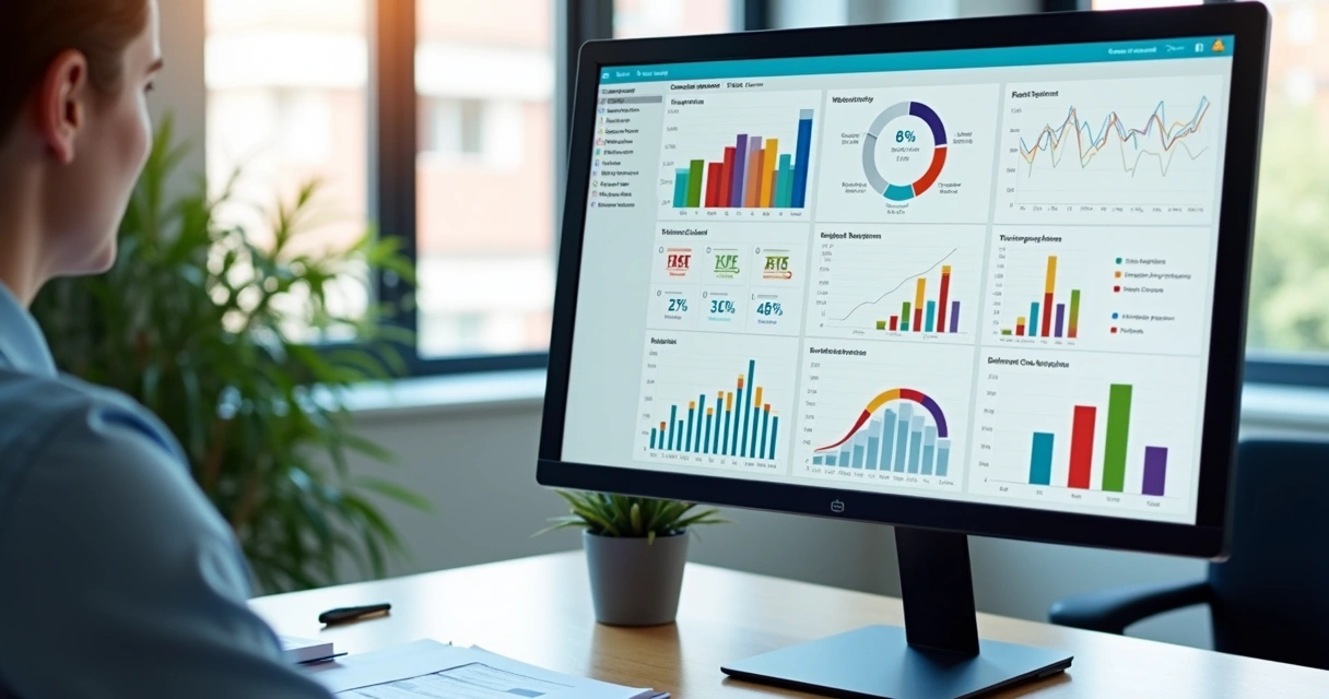 Tela de dashboard com KPIs de RH em gráficos 