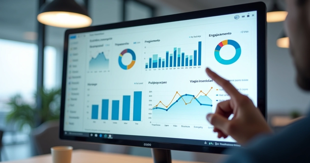 Tela de dashboard com indicadores de parceria empresariais