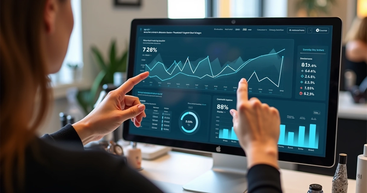 Dashboard de indicadores de receita de salão de beleza 