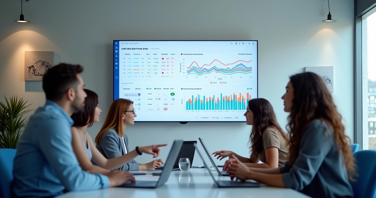 Dashboard com gráficos de indicadores de TI exibindo disponibilidade, chamados e desempenho de sistemas