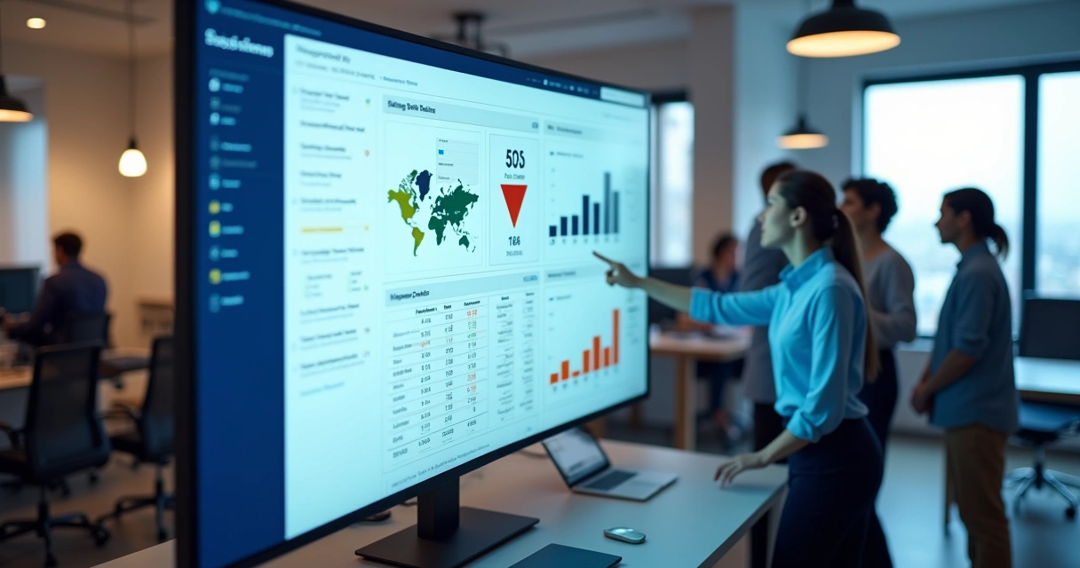 Dashboard digital com indicadores de vendas diferentes 