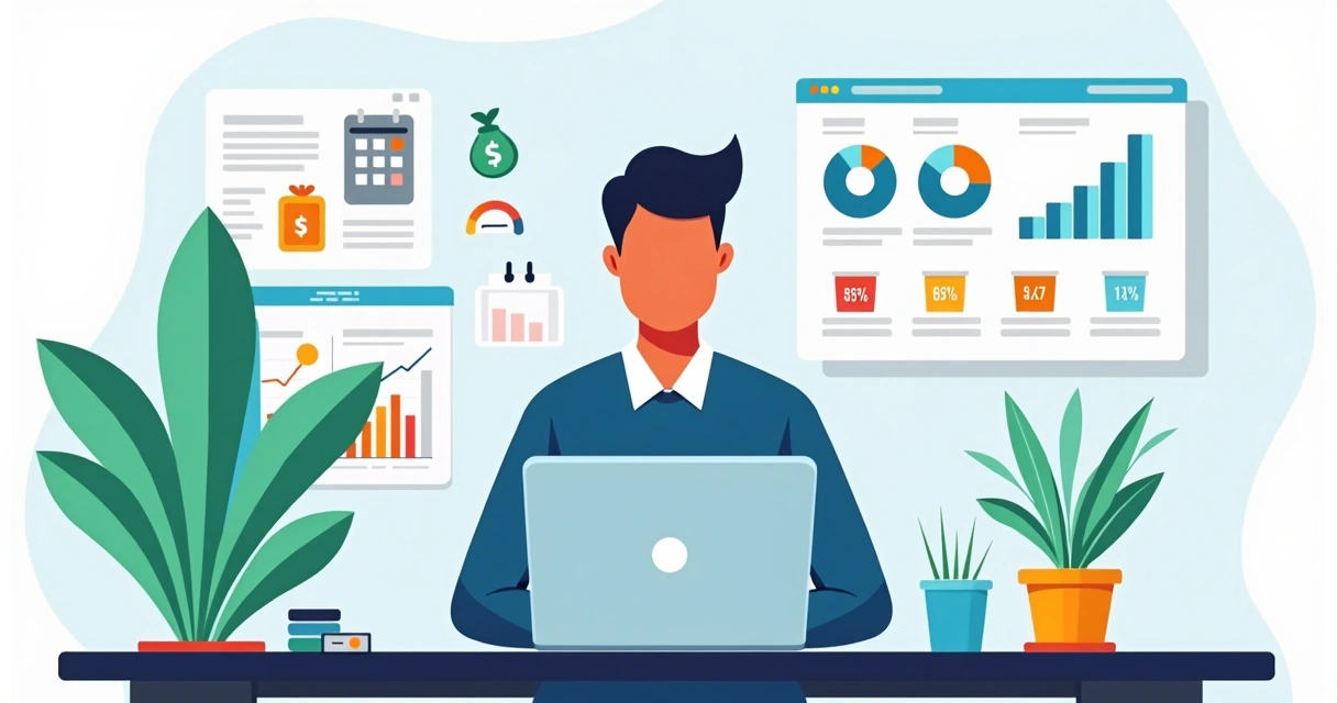 Dashboard com indicadores de vendas KPI em tela de notebook 