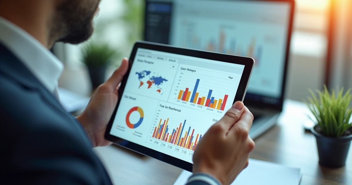 Dashboard de indicadores comerciais com gráficos de funil de vendas e conversão 