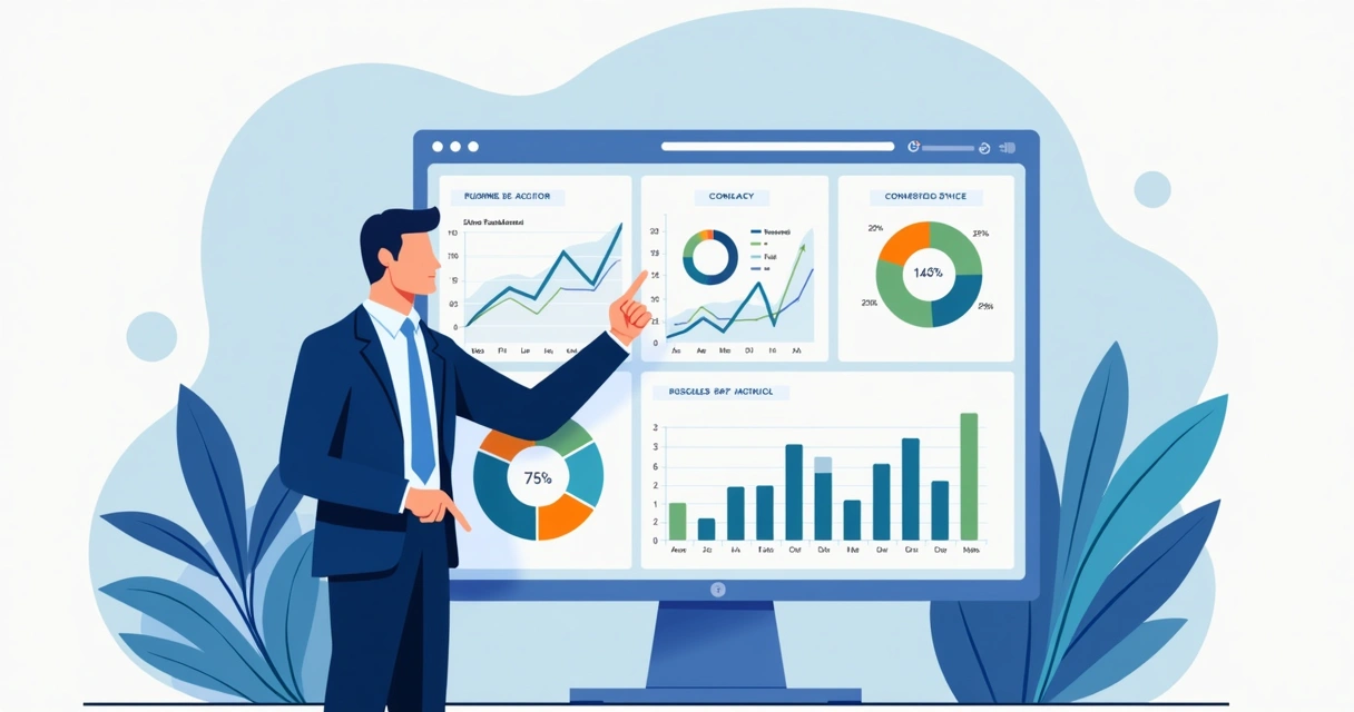 Dashboard com gráficos e métricas de funil de vendas B2B
