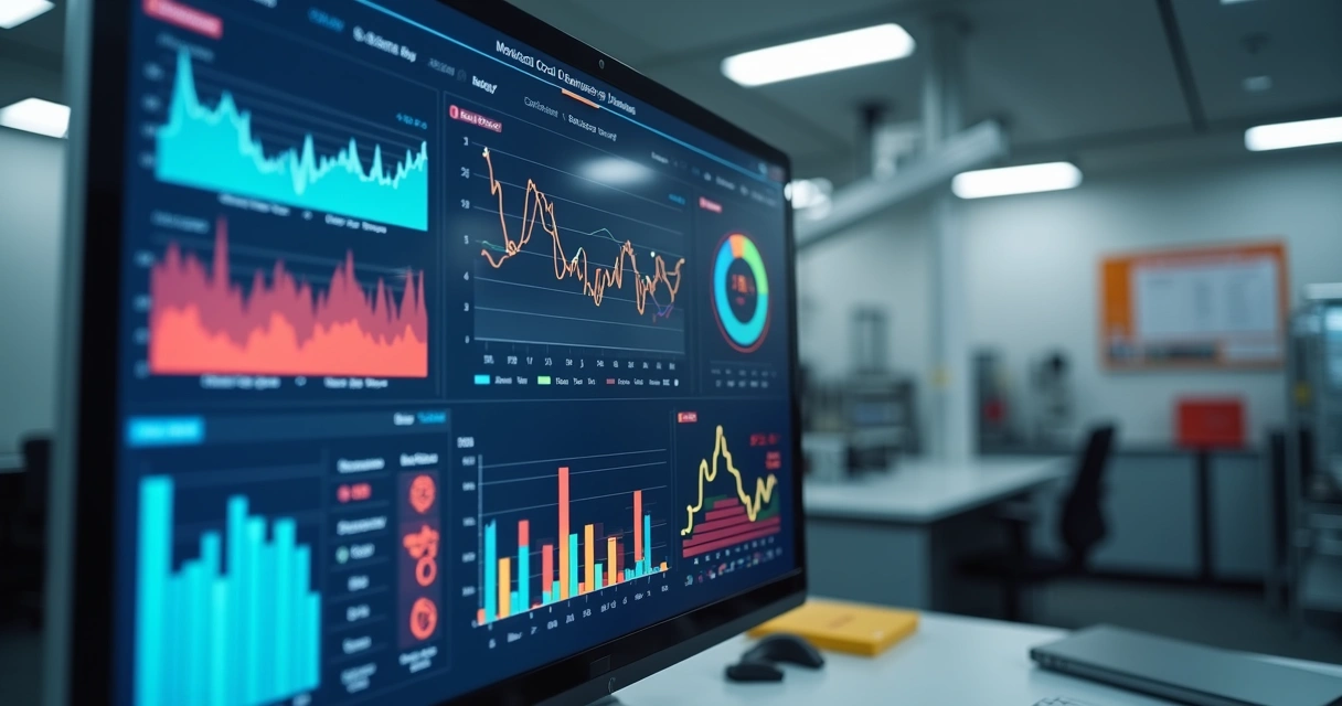 Dashboard com gráficos de falhas em processos de indústria de alimentos 