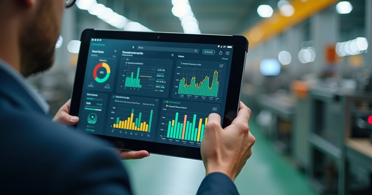 Dashboard digital de indicadores industriais em tempo real 