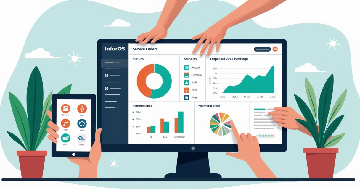 Dashboard intuitivo do InforOS com ordens destacadas 