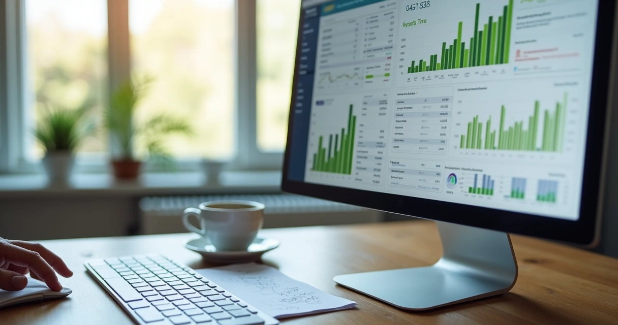 Dashboard de integração contábil com gráficos e indicadores financeiros 