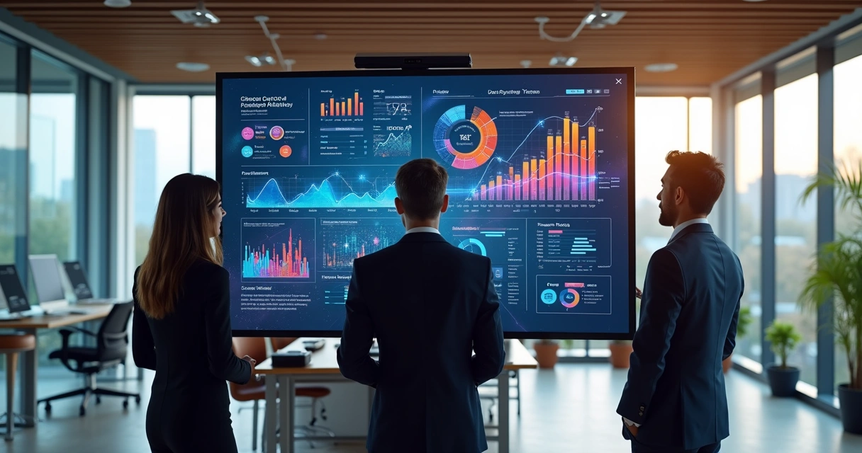 Dashboard com gráficos de integração e automação de processos empresariais.
