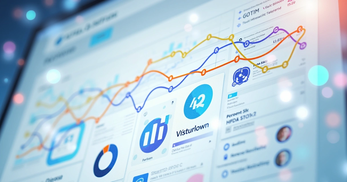 Painel de integração entre plataforma de CRM e agente de IA, mostrando fluxos automatizados e gráficos de desempenho. 