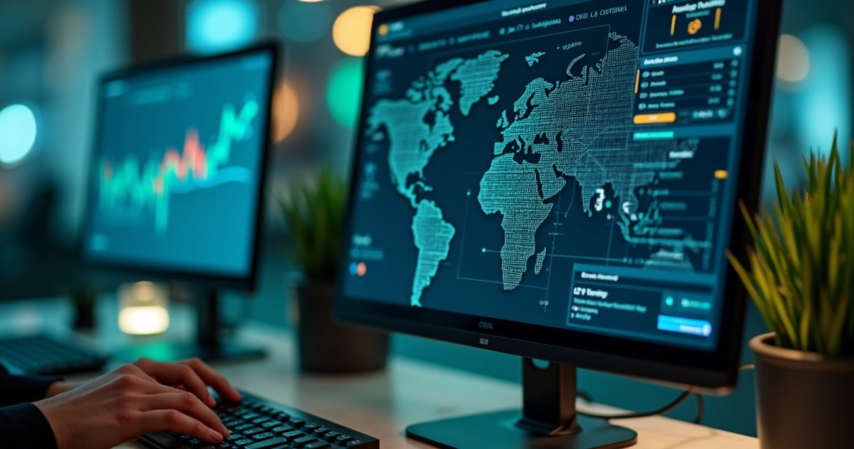 Dashboard de sistema contábil mostrando integração com TOTVS e SAP 