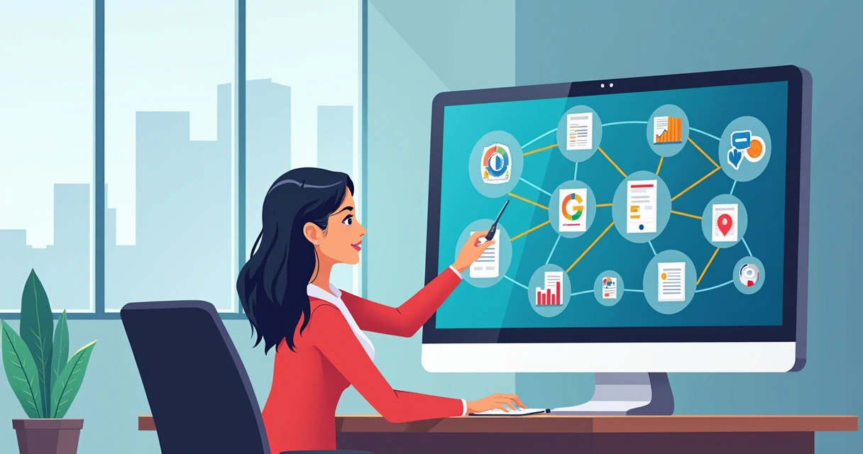Painel corporativo com integrações de sistemas e fontes de dados variadas 