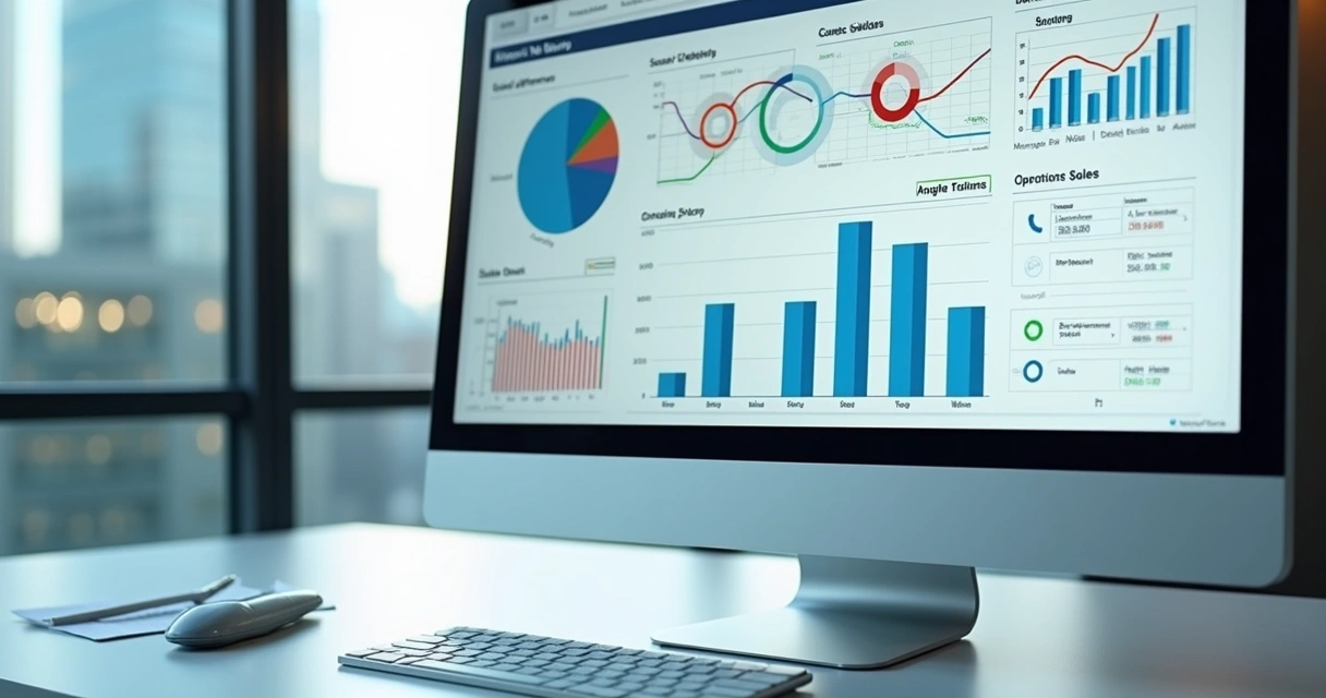 Dashboard central de dados integrando informações financeiras, operacionais e de vendas. 