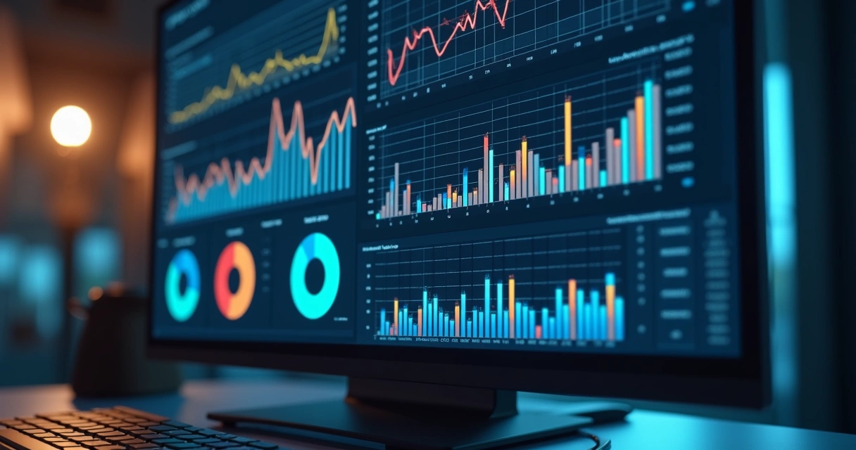 Painel digital mescla diferentes gráficos de várias fontes 