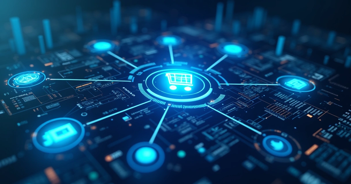 Painel de integração mostrando loja, ERP e marketplaces conectados em tempo real 