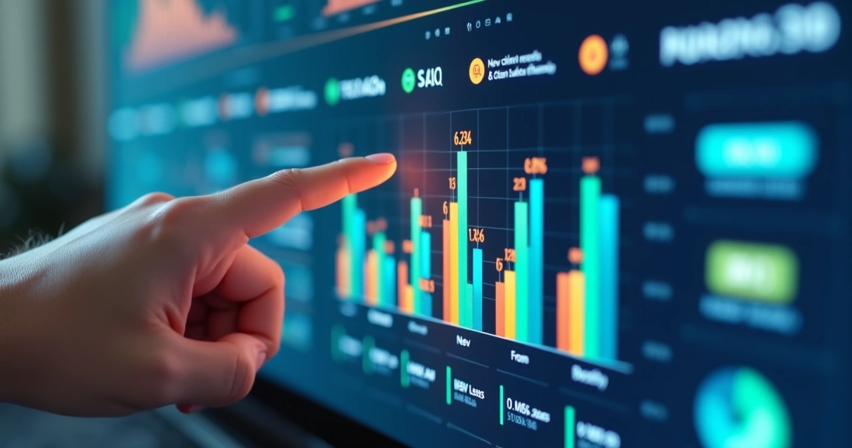 Dashboard digital apresentando integração em tempo real de vendas, CRM e financeiro 