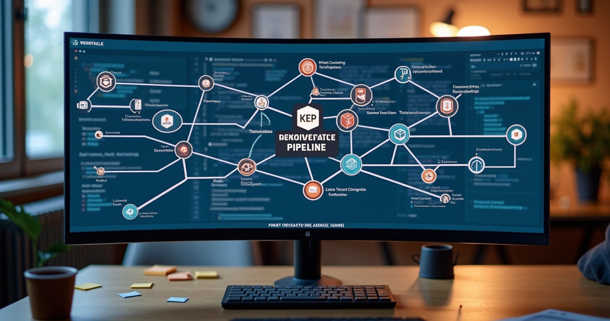 Dashboard mostrando integrações entre ferramentas em pipeline de software 