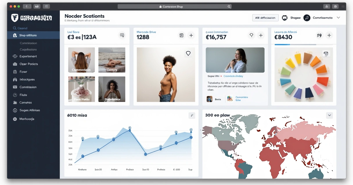 Dashboard integrado de vendas por afiliados do Instagram Shop no marketplace