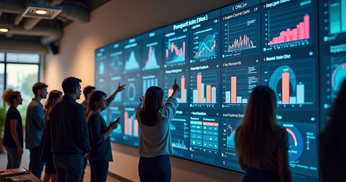 Dashboard visual integrado mostrando risco de cancelamento em projetos da agência 