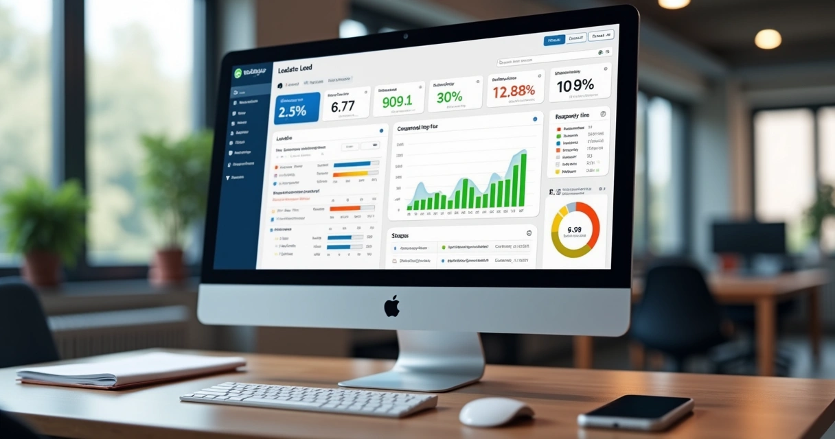 Dashboard de gestão de leads imobiliários integrado com vários canais 