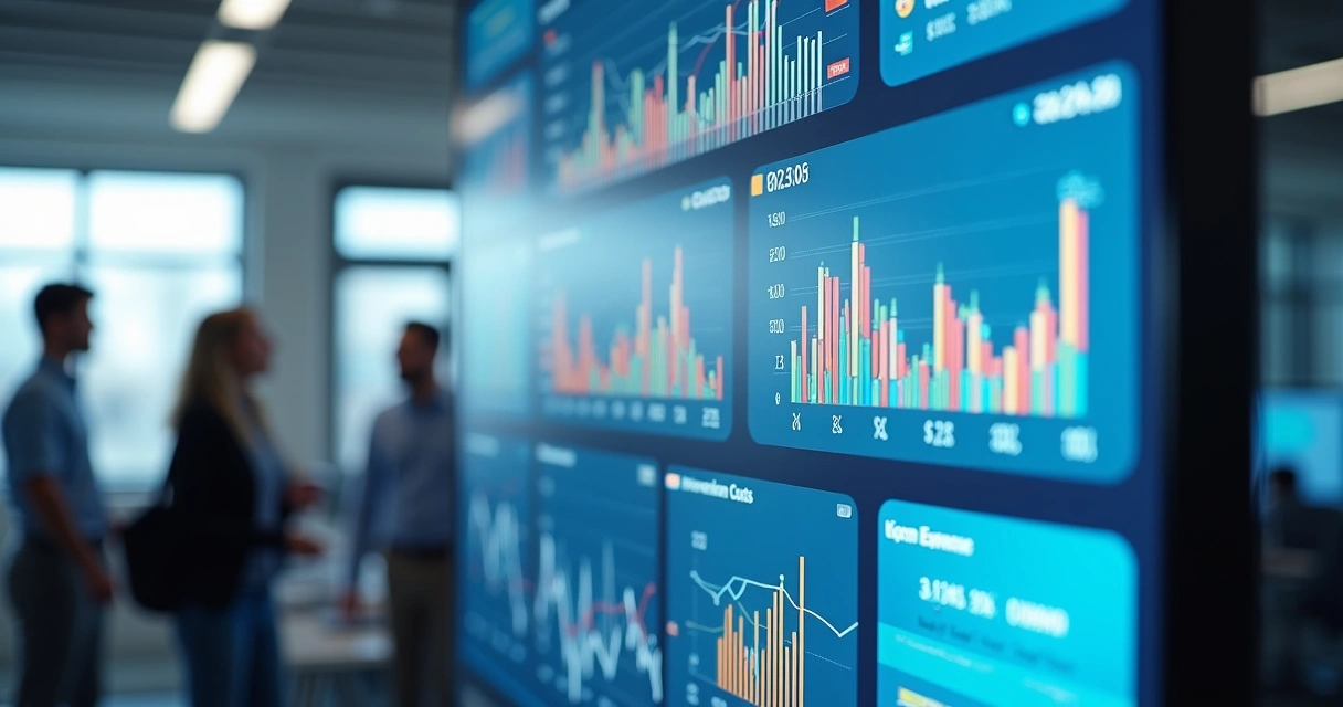 Dashboard de inteligência artificial mostrando análise de custos em gráficos interativos 