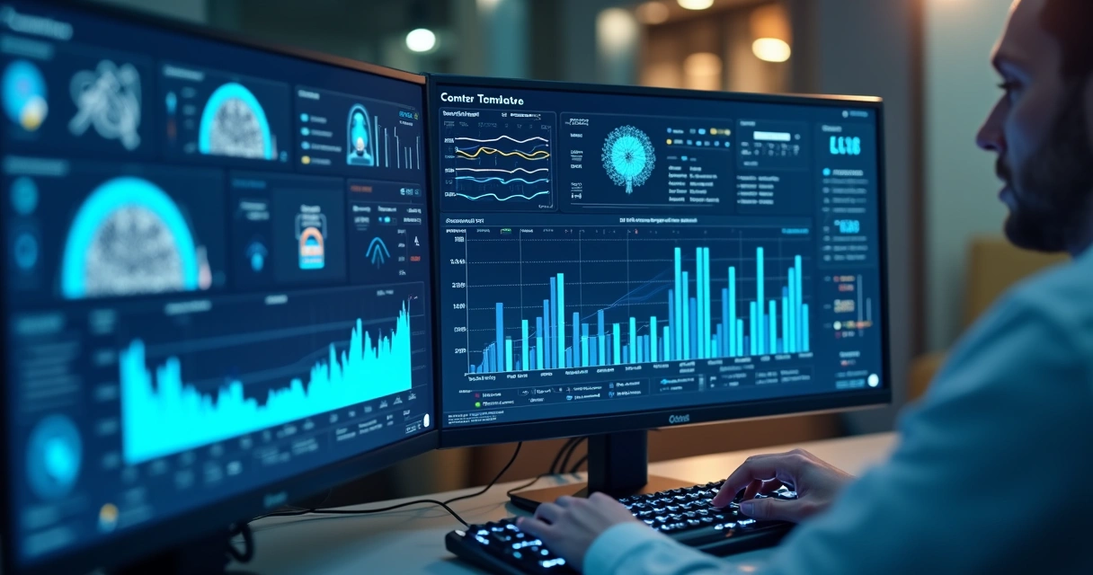 Artificial intelligence dashboard with temperature monitoring graphs