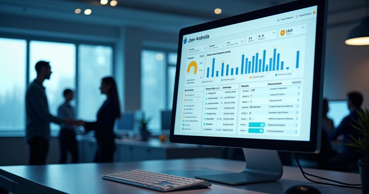 Painel digital mostrando análise de currículo com inteligência artificial 