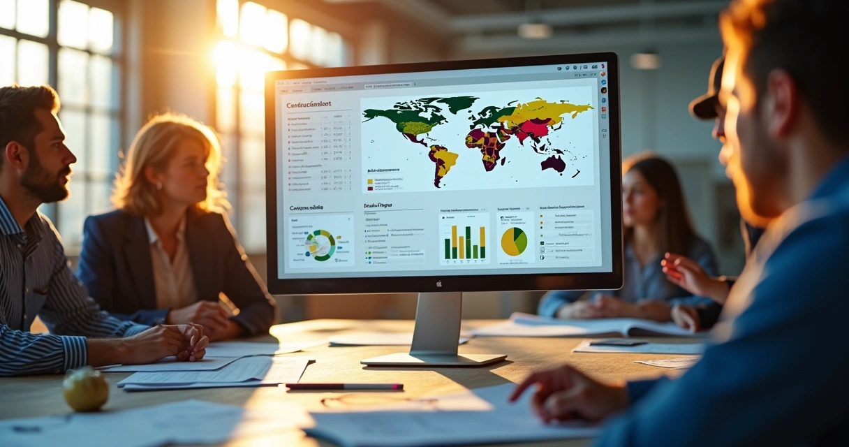 Dashboard moderno de inteligência de mercado na construção civil 