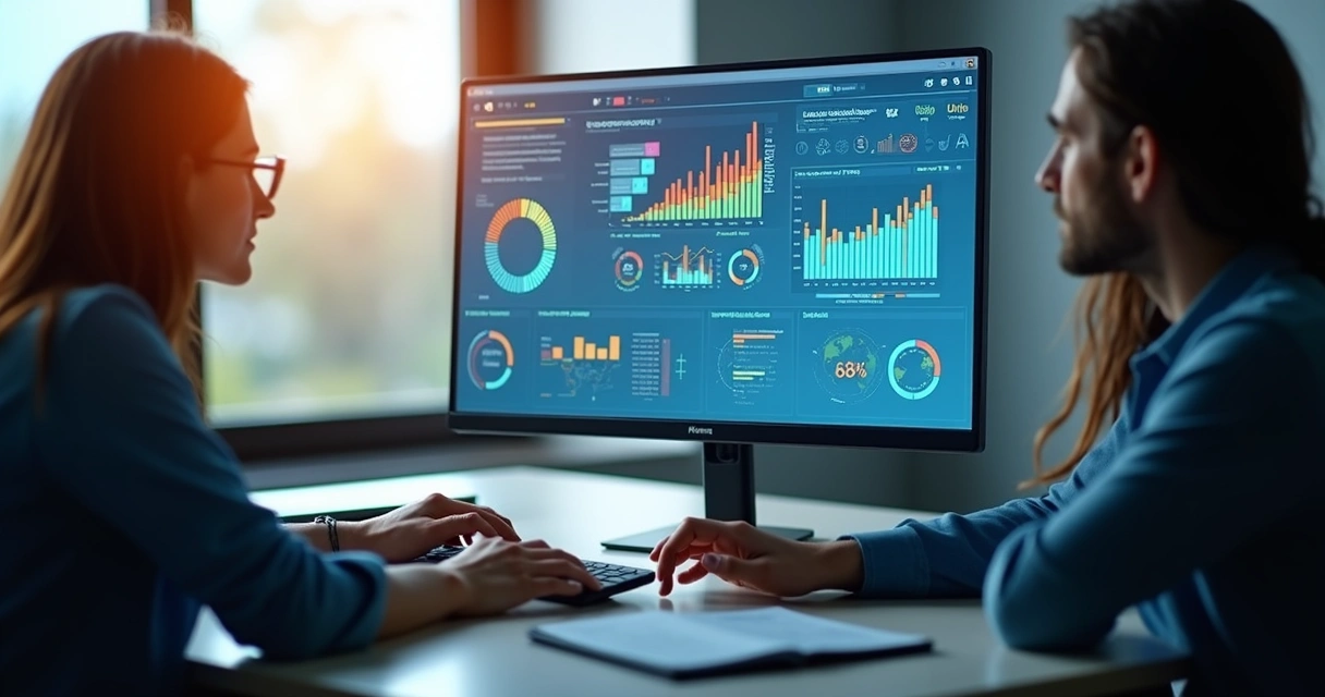 Dashboard digital com gráficos coloridos de análise de dados de perdas 