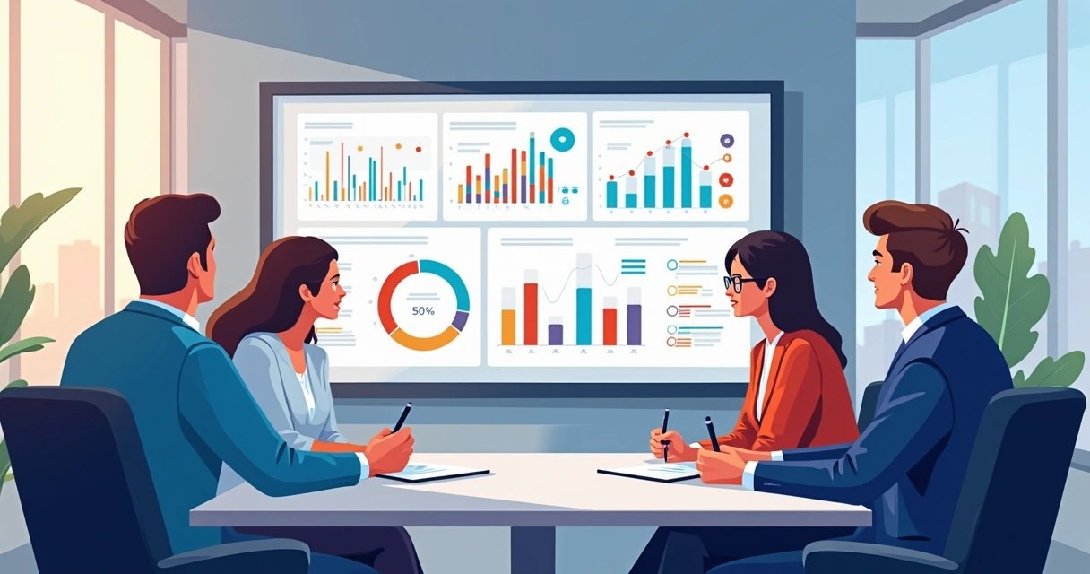 Dashboard mostrando métricas e gráficos de desempenho