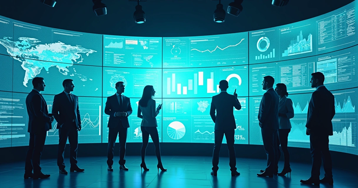 Dashboard moderno com insights de inteligência de negócios 