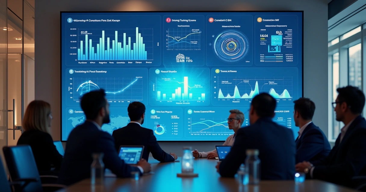 Dashboard inteligente de IA com dados em tempo real na empresa 