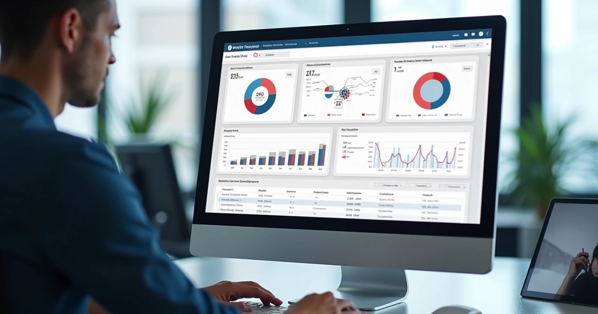 Dashboard exibindo dados de intenção de compra B2B em computador 