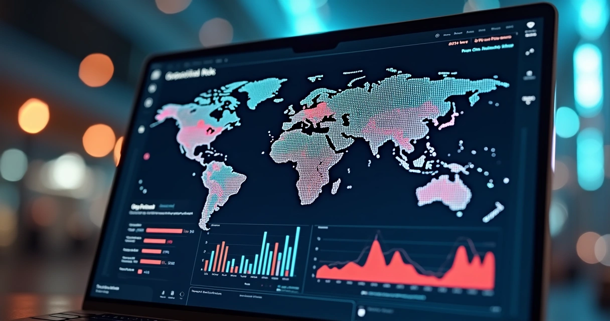 Dashboard digital com gráficos e alertas de risco 