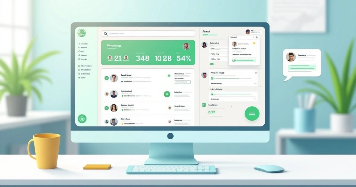 Dashboard da IziCRM mostrando CRM de vendas integrado ao WhatsApp 