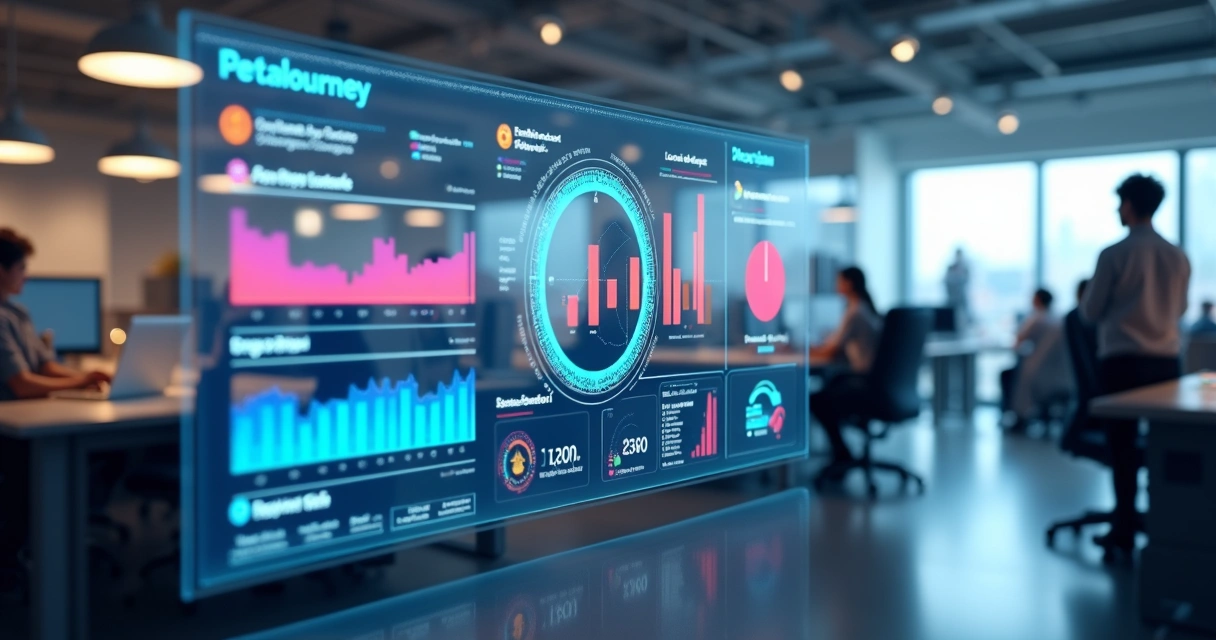Dashboard digital mostrando jornada e KPIs dos parceiros 