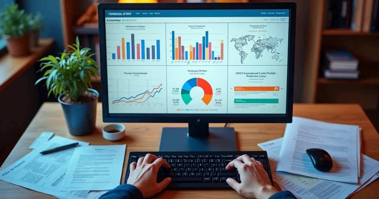 Dashboard visual de jurimetria exibindo gráficos coloridos e indicadores de processos jurídicos 